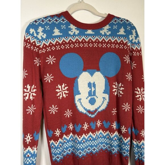 DISNEY Celebrate Together Mickey Mouse Christmas Sweater Fair Isle Size Small - Picture 4 of 7
